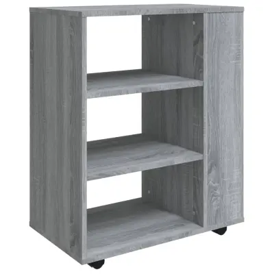 vidaXL Omarica na kolesih siva sonoma 60x35x75 cm konstruiran les