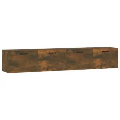 vidaXL Stenska omarica 2 kosa dimljeni hrast 100x36,5x35 cm inžen. les