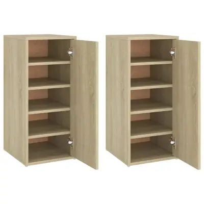 vidaXL Omarica za čevlje 2 kosa sonoma hrast 32x35x70 cm iverna plošča