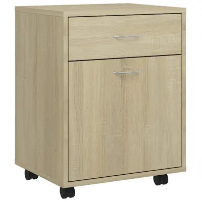 vidaXL Omarica na kolesih sonoma hrast 45x38x54 cm iverna plošča