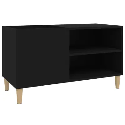 vidaXL Omarica za gramofonske plošče črna 84,5x38x48 cm inženirski les