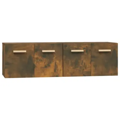 vidaXL Stenska omarica 2 kosa dimljeni hrast 60x36,5x35 cm inžen. les