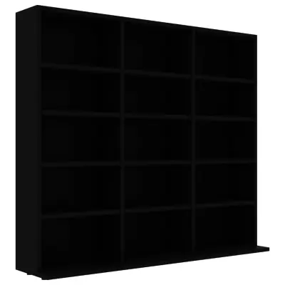 vidaXL Omarica za CD plošče črna 100x23x89,5 cm inženirski les