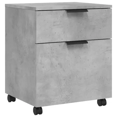 vidaXL Pisarniška omarica na kolesih beton. siva 45x38x54 cm inž. les
