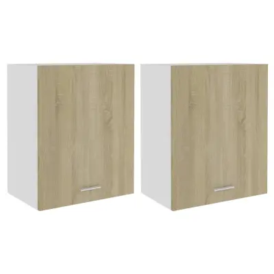 vidaXL Viseča omarica “Lyon” 2 kosa sonoma hrast 50x31x60 cm