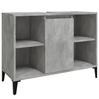 vidaXL Omarica za umivalnik betonsko siva 80x33x60 cm inženirski les