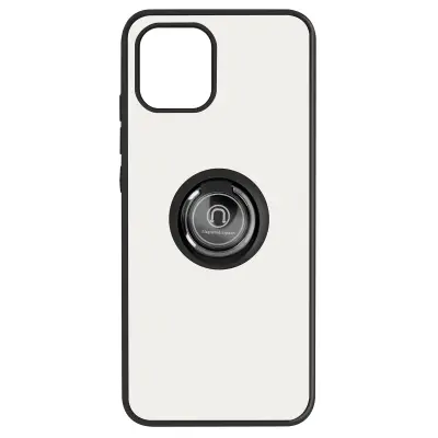 Ovitek za Samsung Galaxy A03 z držalom za prstan, hrbtna stran proti prstnim odtisom, združljiv z magnetnim stojalom - crn