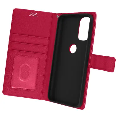 Ovitek za Motorola Moto G31 in G41 z magnetnim jezickom, držalom za kartico in denarnico - roza