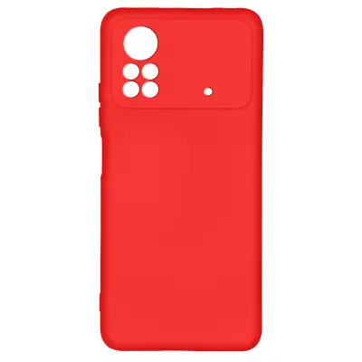 Poltrdi silikonski ovitek Xiaomi Poco X4 Pro 5G z mehkim zakljuckom na dotik - rdec