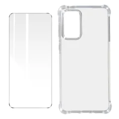 Samsung Galaxy A73 Premium 360° Protection Pack: mehka torbica iz kaljenega stekla, odporna na udarce - prozorna