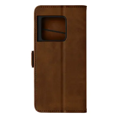 OnePlus 10 Pro 5G Wallet Case, dvojni magnetni zavihek z držalom za kartice, rjavo ekološko usnje