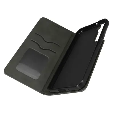 Samsung Galaxy S22 Plus preklopna etui iz usnjene denarnice za - siva
