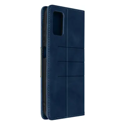 Samsung Galaxy A03s Silky Touch Wallet etui, stojalo za video - modra