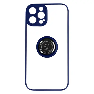 Ovitek za iPhone 14 Pro Max z držalom za prstan, hrbtna stran z zašcitnim prstnim odtisom, združljiv z magnetnim stojalom - modra