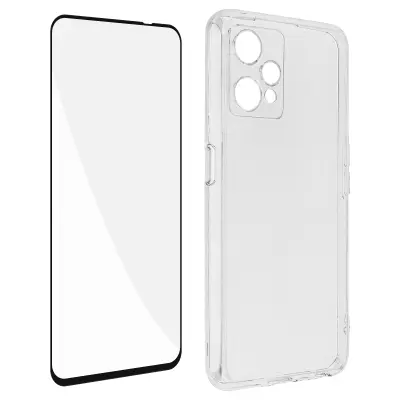Realme 9 4G in 9 Pro Plus 360° Protection Pack: prozorno mehko ohišje iz kaljenega stekla Contour Black