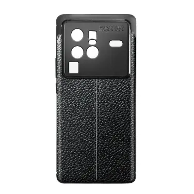 Usnjena torbica Vivo X80 Pro, izjemno tanka prožna zašcita, crna