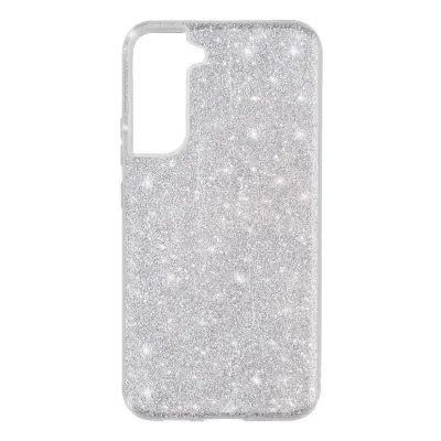 Ovitek z blešcicami za Samsung Galaxy S22, soft gel silikon - srebrn