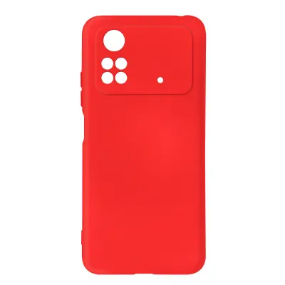 Poltrdi silikonski ovitek Xiaomi Poco M4 Pro 4G z mehkim zakljuckom na dotik - rdec