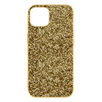 Embossed Glitter Mini iPhone 13 etui, kovinsko trdna - zlata