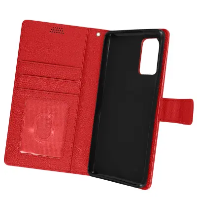 Ovitek Realme GT Neo 2 / GT Neo 3T in GT 2 z magnetnim jezickom, držalom za kartice in denarnico - rdec