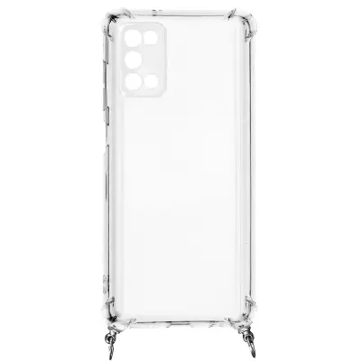 Prilagodljiv ovitek za prstan za Samsung Galaxy A03s z vrvico, draguljem in verižico