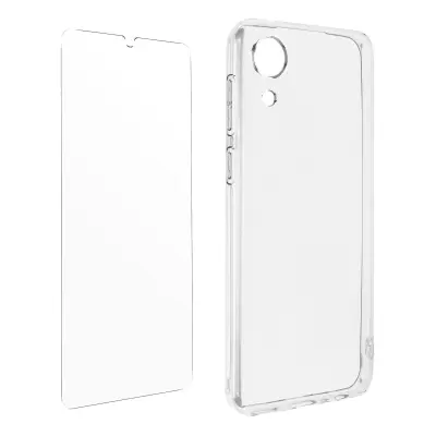 Samsung Galaxy A03 Core 360° Protection Pack: mehko prozorno ohišje iz kaljenega stekla