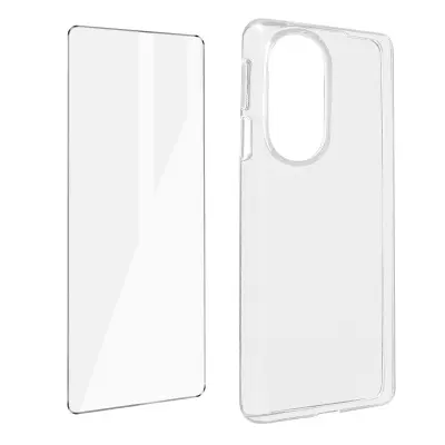 Motorola Edge 30 Pro 360° Protection Pack: prozorno mehko ohišje, prozorno kaljeno steklo