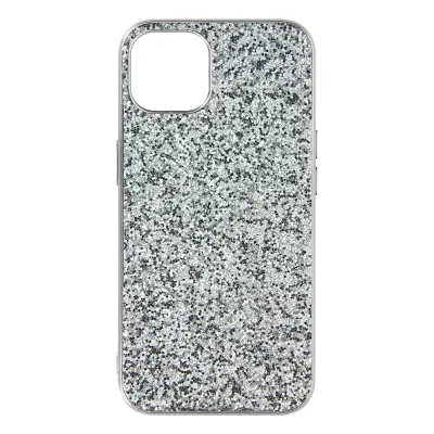 Embossed Glitter Mini iPhone 13 etui, kovinsko trdna - srebrna
