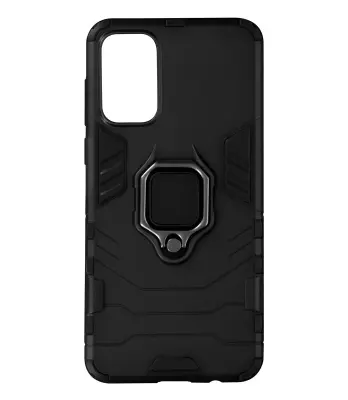 Ovitek z držalom za prstan za Samsung Galaxy A73 5G, iz dveh materialov z magnetnim sistemom - crn