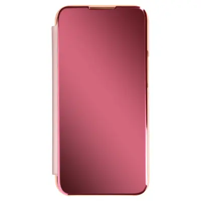 Zašcitna torbica za iPhone 13 Pro Ultra-thin Mirror Flip, funkcija stojala - roza