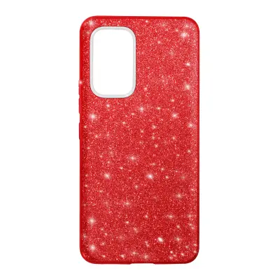 Ovitek z blešcicami za Samsung Galaxy A53 5G, soft gel silikon s trdim slojem - rdec