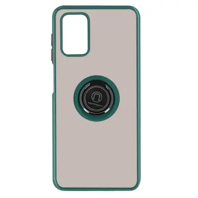 Etui za Samsung Galaxy A03S, odporen proti udarcem, z držalom za prstan - zelen