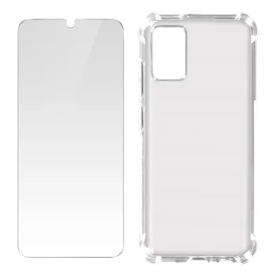 Celoten 360° Premium paket Samsung Galaxy A02s - prozorno mehko ohišje iz kaljenega stekla