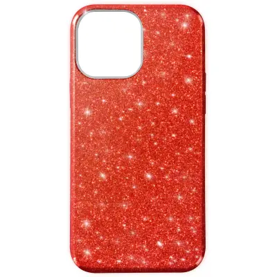 Silikonski gel ovitek z blešcicami za iPhone 13 Pro Max - rdec