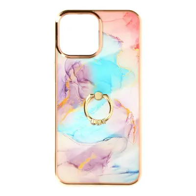 Vecbarvni ovitek z vzorcem marmorja za iPhone 13 Pro, z zadrževalnim obrocem