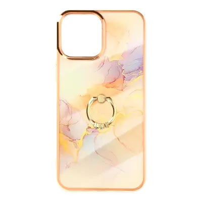 Ovitek z vzorcem Champagne Marble za iPhone 13 Pro, z zadrževalnim obrocem