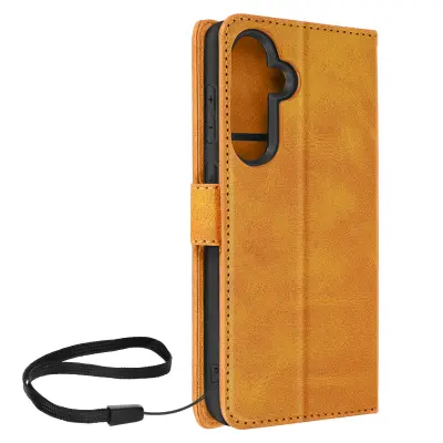 Preklopna torbica denarnica za Samsung Galaxy S23 FE, serija Vintage - Camel