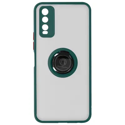 Vivo Y20s Ring Case - Matirana hrbtna stran proti prstnim odtisom, Združljiv z magnetnim nosilcem - Zelen