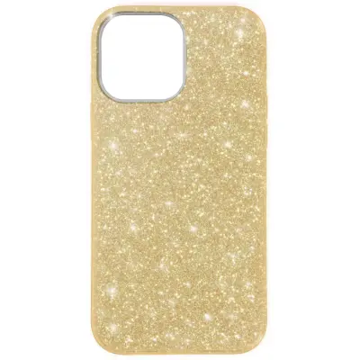 Silikonski gel ovitek z blešcicami za iPhone 13 Pro - zlat
