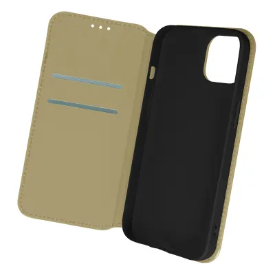 Ovitek za iPhone 13 Pro, držalo za kartico, stojalo za video in magnetni preklop - zlata