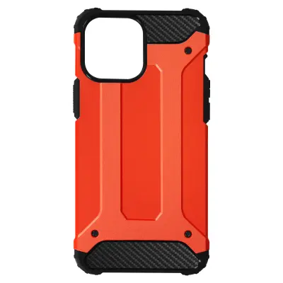 Etui za iPhone 13 Pro Max, odporen na udarce, izredno trden iz dveh materialov - rdec