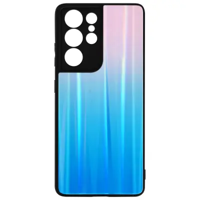 Ovitek za Samsung Galaxy S21 Ultra, zašcita s holografskim ucinkom - roza/moder