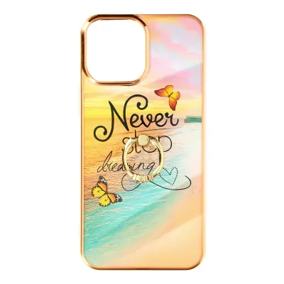 Ovitek z vzorcem za plažo iPhone 12 ''Never Stop Dreaming'', obroc za stojalo