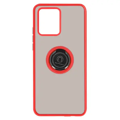 Ovitek z obrocem za Realme 8 in 8 Pro - hrbtna stran proti prstnim odtisom, združljiva z magnetnim nosilcem - rdeca