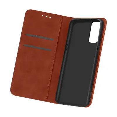 OnePlus 9 Folio Case Držalo za kartice in stojalo za video, serija Vintage - rjava