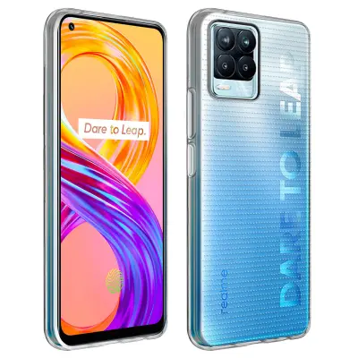 Izjemno tanek ovitek Realme 8 Pro in 8 iz silikonskega gela 0,3 mm, druga koža - prozoren