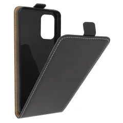 Držalo za kartice z navpicno preklopno torbico za Samsung Galaxy A72, gladek ucinek - crna