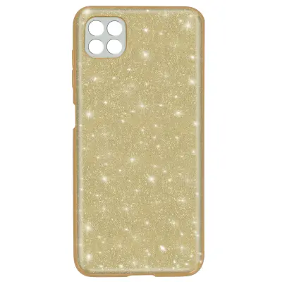 Ovitek z blešcicami za Samsung Galaxy A22, soft gel silikonski - zlat