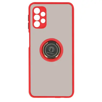 Ovitek z obrocem za Samsung Galaxy A32 5G - matirano hrbtišce proti prstnim odtisom, združljivo z magnetnim stojalom - rdeca