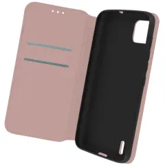 Držalo za kartico Wiko Y62 in Y62 Plus Folio Case s funkcijo podpore za video in magnetnim zavihkom - roza